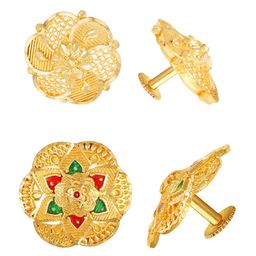 Vighnaharta Set Of 2 Gold-Plated Stud Earrings-12