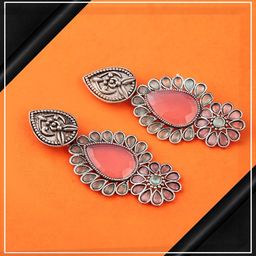 GRLIE Contemporary Oxidised Drop Earrings-36