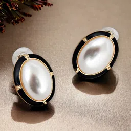 LUCKY JEWELLERY  Gold Plated Artificial Beads-Beaded Contemporary Studs Earrings-image-49