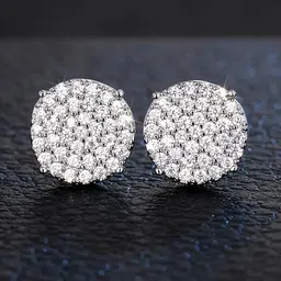 Peora Silver Plated Cubic Zirconia Studded Studs Earrings-image-7