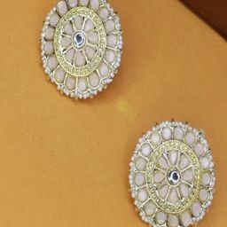 I Jewels Gold-Plated Circular Studs Earrings-20