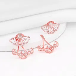 GIVA Rose Gold-Plated Contemporary Studs Earrings-image-21