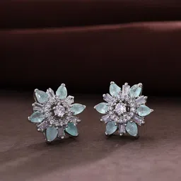 Priyaasi Silver-Plated Contemporary Studs Earrings-28