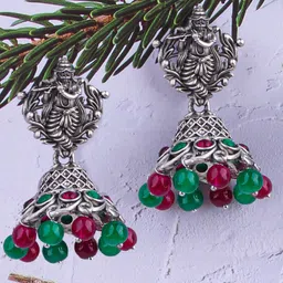 GRIIHAM Silver-Plated Stainless Steel Contemporary Jhumkas-15