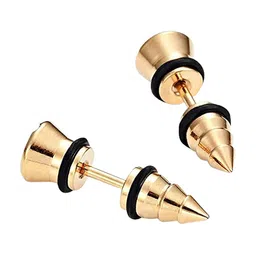VIEN Gold-Plated Circular Studs Earrings-7