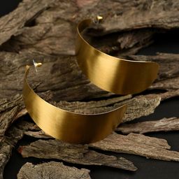 SOHI Gold-Toned Gold-Plated Contemporary Drop Earrings-47