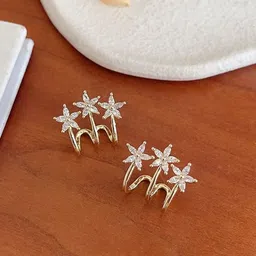 Shining Diva Fashion Gold-Plated Contemporary Half Hoop Earrings-80