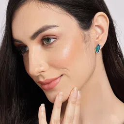 SOHI Gold Plated Contemporary Studs Earrings-97