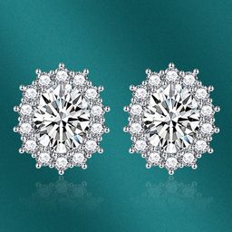 Designs & You Silver Plated CZ-Studded Circular Shaped Stud Earrings-50