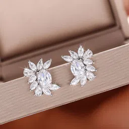Designs & You Silver-Plated Contemporary Studs Earrings-15
