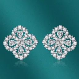 Designs & You Silver-Plated Contemporary Cubic Zirconia Studs Earrings-34