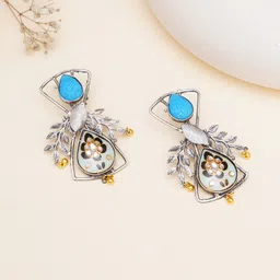 Mali Fionna Artificial Stones and Beads Contemporary Drop Earrings-image-1