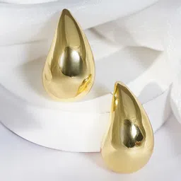 Rubans Voguish 18KT Gold Plated Stainless Steel Tarnish Free Waterproof Tear Drop Earrings-18
