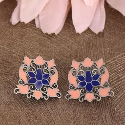Anouk Silver-Plated Contemporary Oxidised Studs Earrings-50