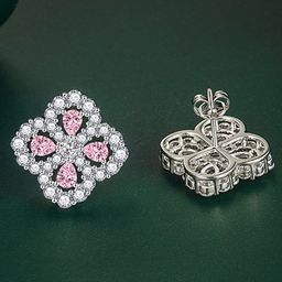 Designs & You Silver-Plated CZ-Studded Contemporary Stud Earrings-57