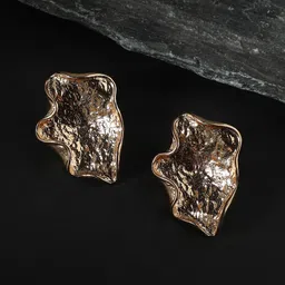 SOHI Gold-Plated Contemporary Studs Earrings-51