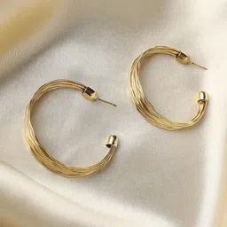 SOHI Gold-Plated Hoop Earrings-21