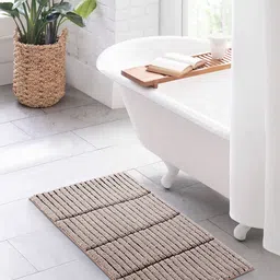 OBSESSIONS Brown Textured 2000 GSM Anti Skid Bath Rug-image-55