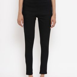 elleven Women Black Solid Jeggings-image-86