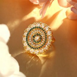 Zaveri Pearls Gold-Plated CZ-Studded Adjustable Finger Rings-image-67