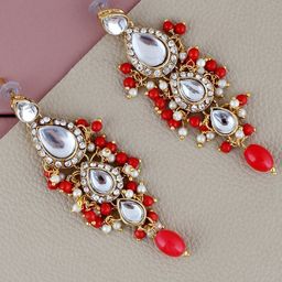 LUCKY JEWELLERY Gold Plated Drop Earrings-image-25