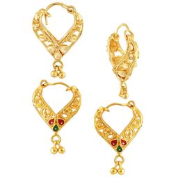 Vighnaharta Gold-Toned Floral Chandbalis Earrings-10