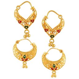 Vighnaharta Gold-Toned Floral Chandbalis Earrings-image-66