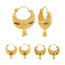 Vighnaharta Set Of 3 Gold Plated Floral Hoop Earrings-image-91