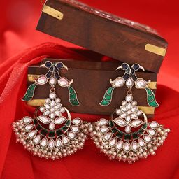 Priyaasi Brass Gold-Plated  Contemporary Chandbalis Earrings-image-28