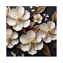 RANDOM White & Brown Canvas Painting Wall Art-image-99