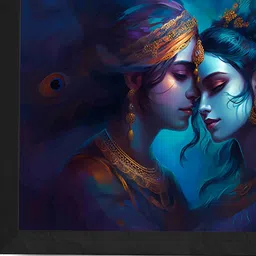 SAF Blue & Orange Radha krishna Religious Wall Paintings-9