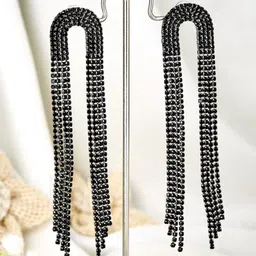 ATIBELLE Silver Plated Rhinestone Drop Earrings-51