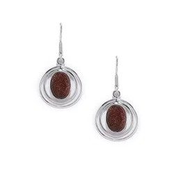 Bamboo Tree Jewels Silver-Toned Silver Plated Circular Hoop Earrings-17