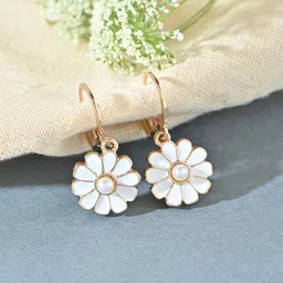 ToniQ Gold-Plated Sunflower Drop Earrings-image-13