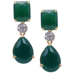 RATNAVALI JEWELS Gold-Plated Teardrop Shaped Drop Earrings-image-67