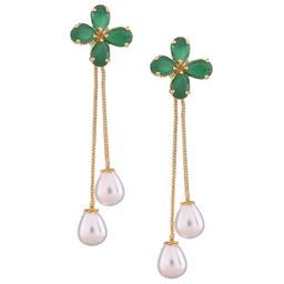 RATNAVALI JEWELS Floral Drop Earrings-image-71