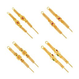 Vighnaharta Set Of 4 Gold-Plated Floral Ear Chains-22