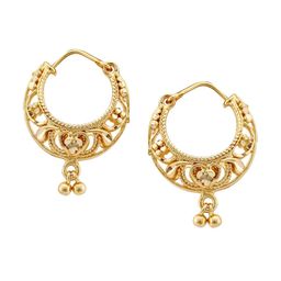 Vighnaharta Gold-Plated Contemporary Hoop Earrings-12