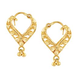 Vighnaharta Gold-Plated Floral Hoop Earrings-image-70