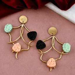 Shoshaa Gold-Plated Quirky Drop Earrings-31