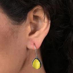 SOHI Women Silver Plated Teardrop Shaped Drop Earrings-11