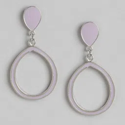RICHEERA Silver-Plated Teardrop Shaped Drop Earrings-0