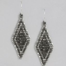RICHEERA Silver-Plated Diamond Shaped Drop Earrings-19
