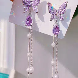 Krelin Stainless Steel Butterfly Shaped Drop Earrings-25