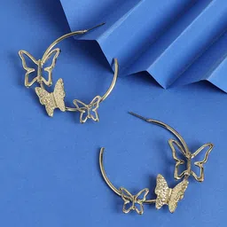 SOHI Gold-Plated Animal Shaped Hoop Earrings-48