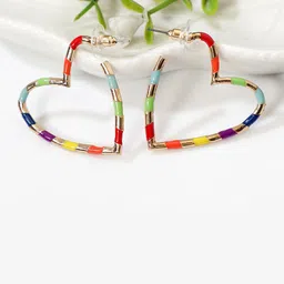 AQUASTREET  Multicoloured Heart Hoop Earrings-image-35