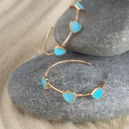 Zaveri Pearls Gold-Plated Heart Shaped Hoop Earrings-picture-24