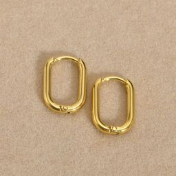 FIMBUL Gold Plated Stainless Steel Hoop Earrings-82