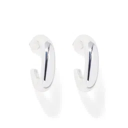 Forever New Silver Plated Circular Half Hoop Earrings-47