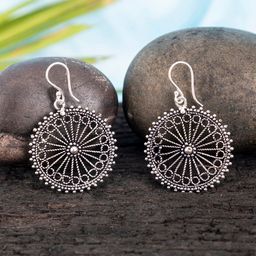 Studio One Love Silver-Plated Oxidised Drop Earrings-30